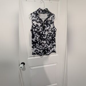 Black and White Sleeveless Top